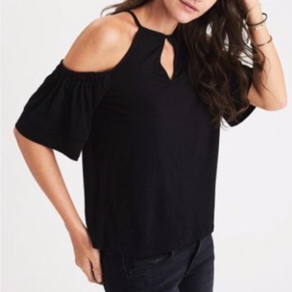 AEO Soft & Sexy Cold Shoulder Stripe Tee | S - Picture 8 of 8